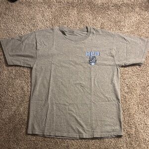 HP Short-Sleeve Crew T-Shirt in Heather Gray with Blue Logo